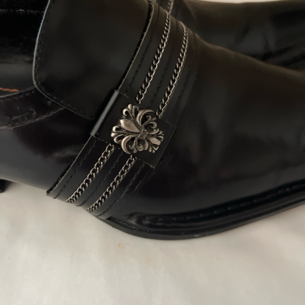 Robert Wayne Slice Black Leather Embellished Slip… - image 6